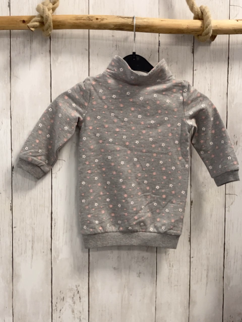 neu  Kleid  Gr. 74  grau weiß rosa Blumen