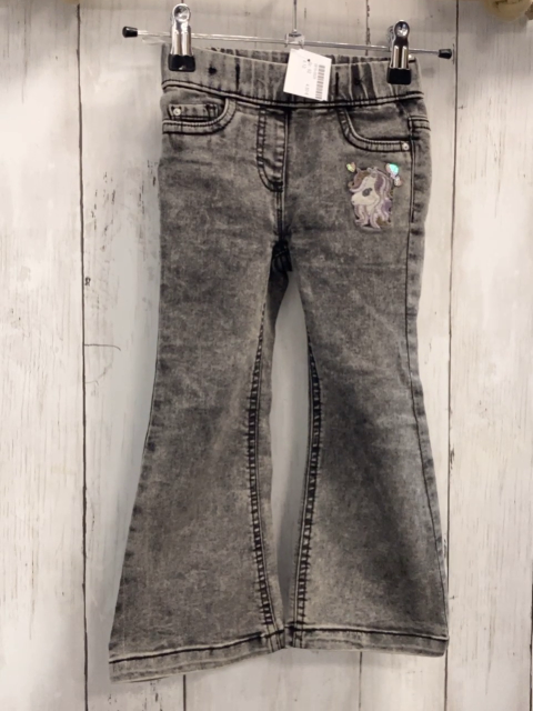   Jeggings  Gr. 92  grau Jeans Ponykopf Pailetten 