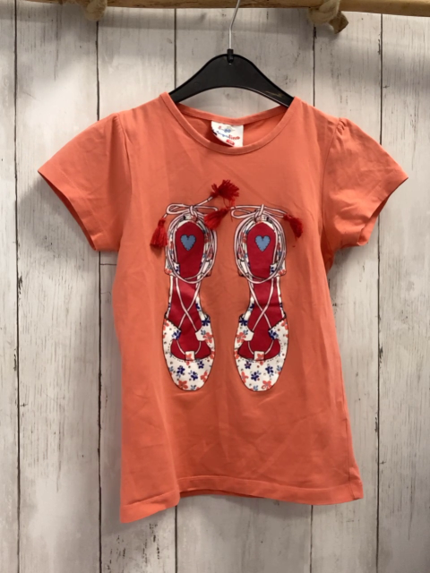  T-Shirt Gr. 128  lachs Schuhe 