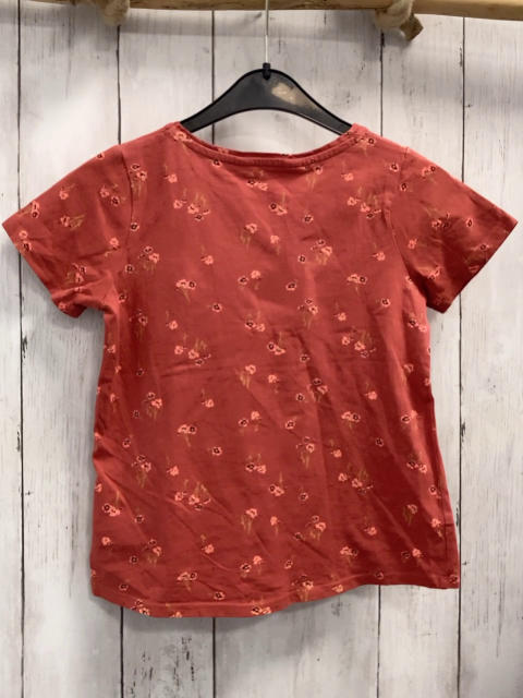 H&M T-Shirt Gr. 122  altrosa Blumen Schrift