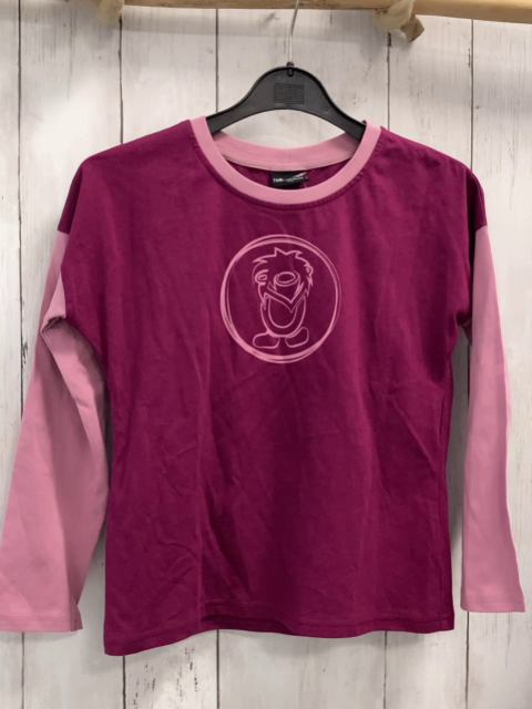 Trollkids Langarmshirt Gr. 128  lila rosa Ärmel + Bund