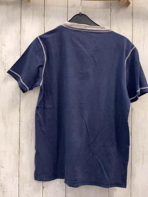 Napapijri  T-Shirt  Gr. 152  blau Flaggen Schrift grauer Bund 