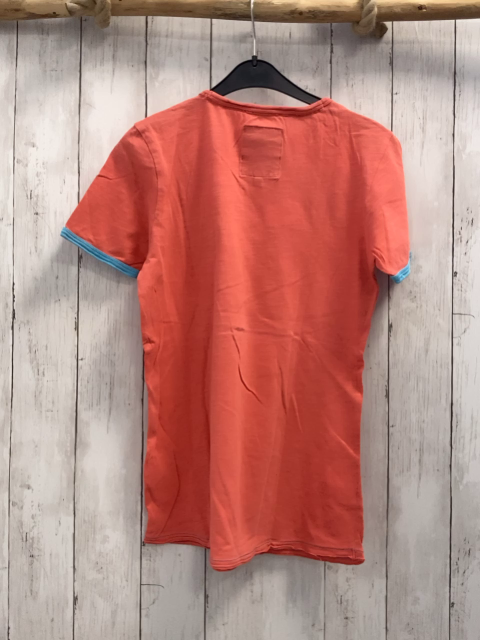 Vingino T-Shirt  Gr. 152  hellrot Aufnäher hellblauer Bund 