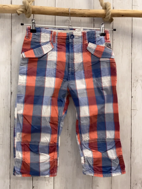 H&M  Shorts  Gr. 152  weinrot orange blau grau weiß kariert 