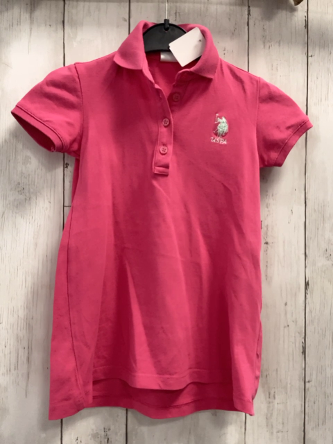 US Polo Assn  T-Shirt  Gr. 104  pink Polokragen hellgrauer Reiter 