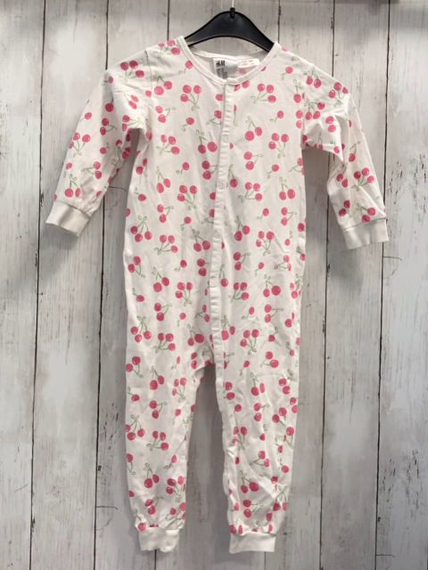 H&M  Schlafanzug  Gr. 92  weiß Kirschen 