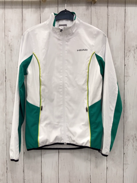 Head  Joggingjacke  Gr. 164  weiß grün schwarzer Bund 