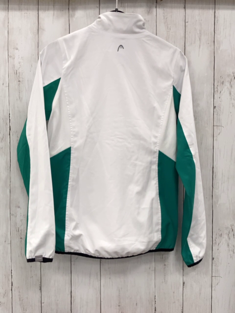 Head  Joggingjacke  Gr. 164  weiß grün schwarzer Bund 
