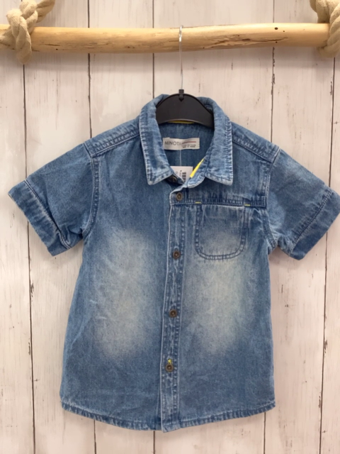 Minoti  Sommerhemd  Gr. 104  blau Jeans 