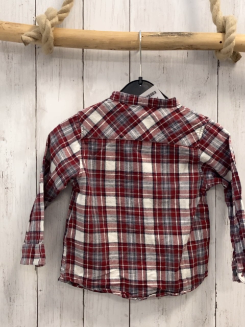 Petit Bateau  Hemd  Gr. 92  weinrot grau schwarz weiß kariert 