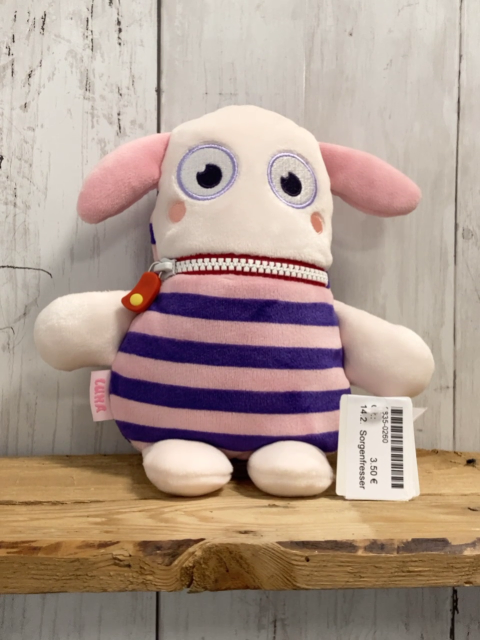 Sorgenfresser  Plüschspielzeug  lila rosa Streifen 
