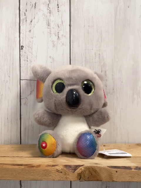 Glubschies  Plüschspielzeug  grau weiße Maus mit bunten Ohren 