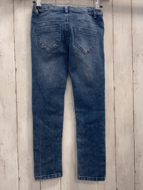  Hose Gr. 128  blau Jeans Blumen Bund verstellbar