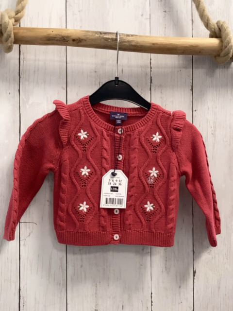 neu Sergent Major  Strickjacke  Gr. 74 himbeere Blumen Rüschen 