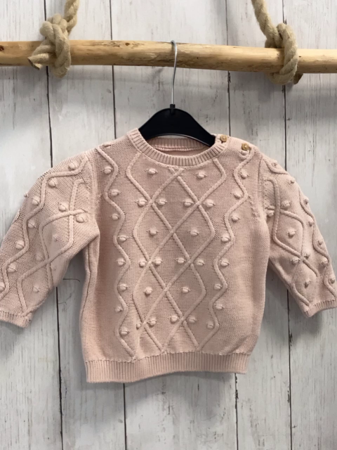   Pullover  Gr. 80  rosa Strick Noppen 