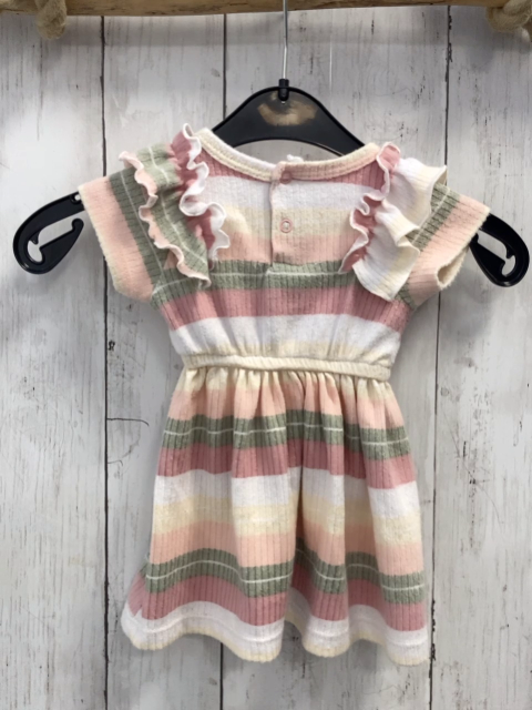 Delia´s  Kleid  Gr. 68  weiß lachs gelb kiwi rosa Streifen Rüschenärmel 