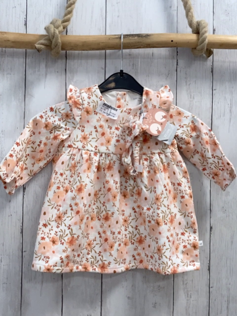 neu Sergent Major  Kleid + Sitrnband  Gr. 74  weiß orange rosa apricot Blumen NP 39 €