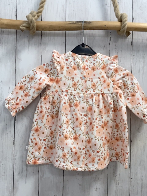 neu Sergent Major  Kleid + Sitrnband  Gr. 74  weiß orange rosa apricot Blumen NP 39 €