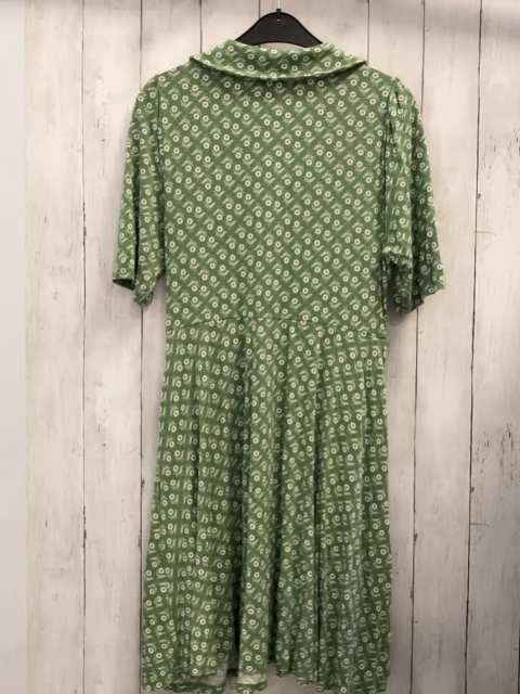 Boden  Kleid  Gr. 164/170  lindgrün weiße Blüten + Blätter 