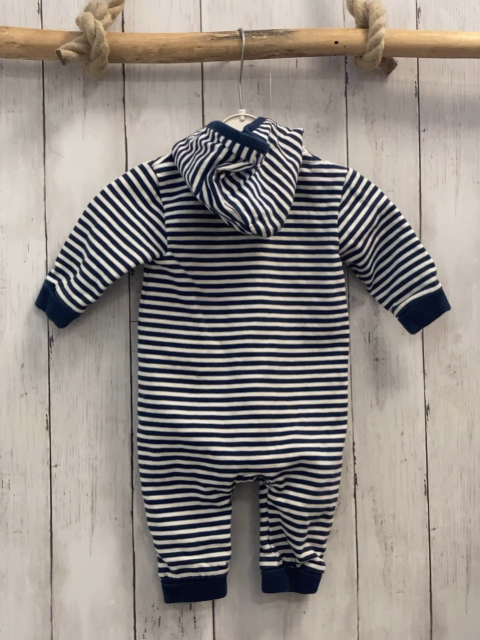 Alana  Overall Gr. 68  weiß blaue Streifen blauer Bund Kapuze 