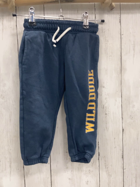  Jogginghose Gr. 92  blau senf Schift weiße Kordel