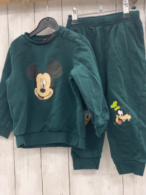 2tlg Pullover + Jogginghose Gr. 86  grün Donald Duck Goofy