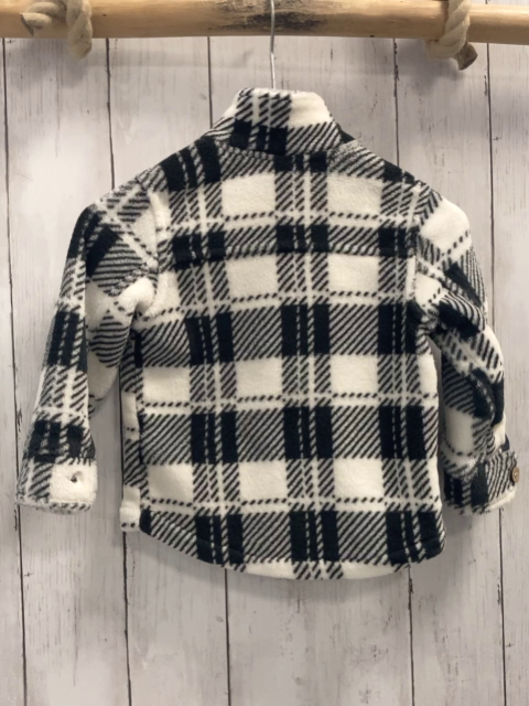  Plüschjacke Gr. 80  weiß graue Karos