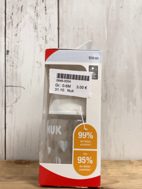 Nuk Trinkflasche Gr. 0-6M  transparent Herzen 