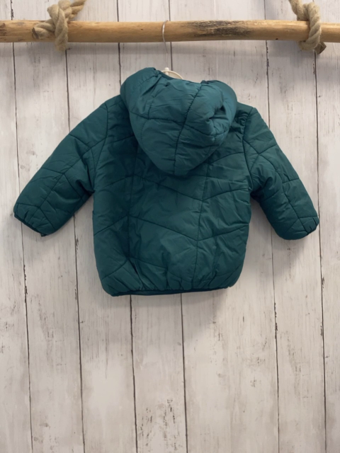 Zara  Winterjacke  Gr. 74  grün beige Teddyfutter 