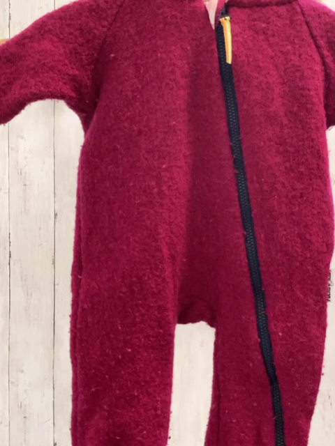 Fuchs & Kiwi  Walkoverall Gr. 62  pinkd rosa Futter mit weißen Wolken verflust  