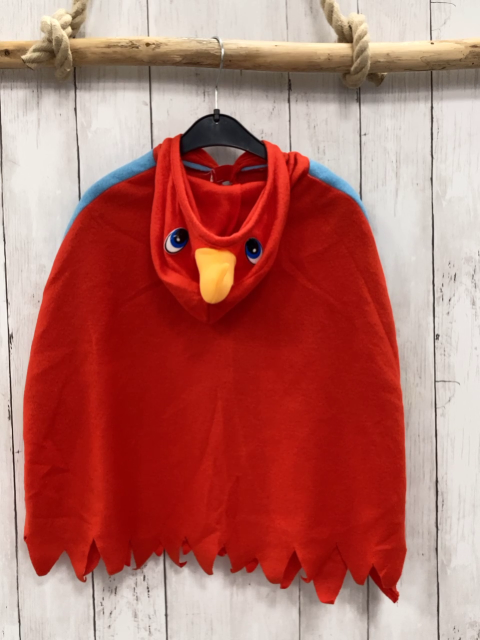   Karnevalkostüm  Gr. 92  rot bunter Papageienumhang mit Kapuze 