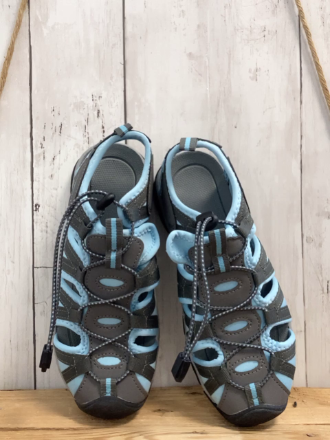 neu  Sandalen  Gr. 35  grau hellblauer Bund 