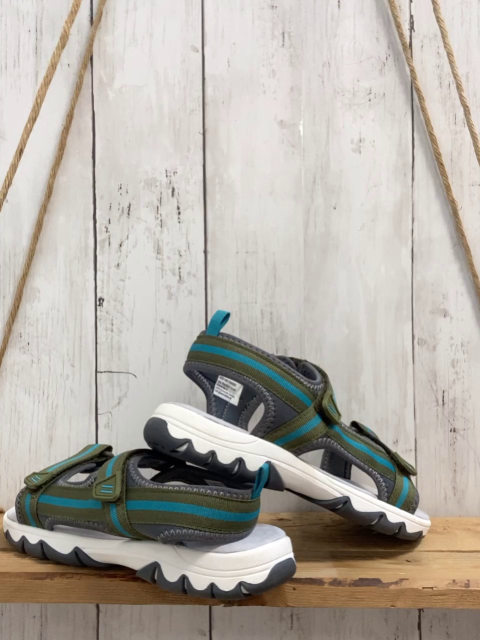 neu  Sandalen  Gr. 35  oliv türkis Streifen 