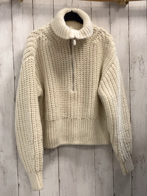 H&M  Pullover Gr. S creme Rippen Reißverschluss 