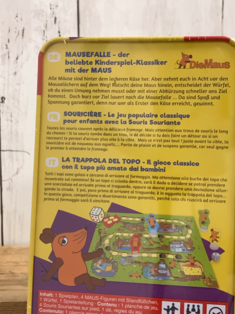 neu  Spiel Die Maus Mausefall Blechdose 