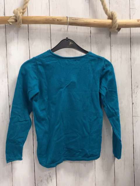 OKaidi Pullover  Gr. 128  petrol Strick glänzende Schleife 