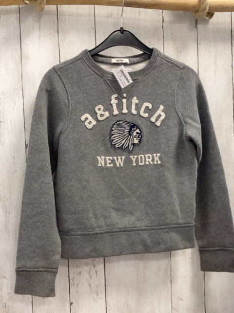 Abercrombie  Pullover  Gr. 134  grau Schrift Indianerkopf 