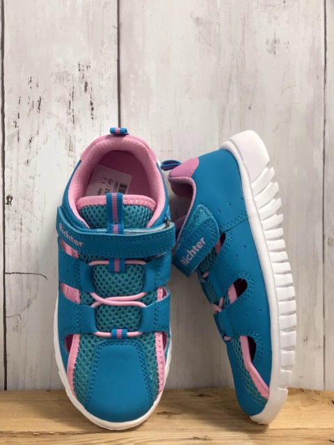 neu Richter  Schuhe Gr. 29  petrol rosa Bund + Kordel weiße Sohle 