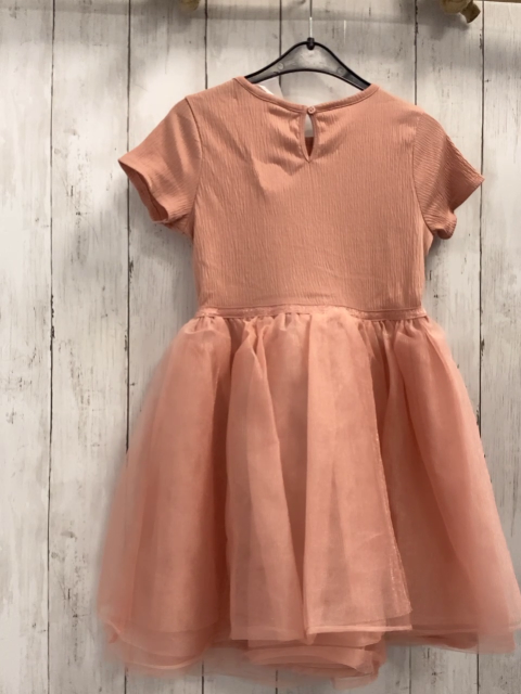 H&M  Kleid  Gr. 122/128  lachs Oberteil mit Struktur Tüllrock mit glitzer 