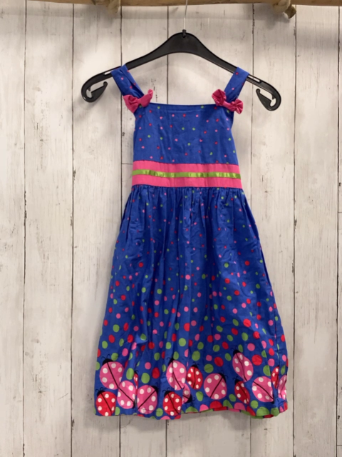   Kleid  Gr. 122  blau bunte Punkte + Marienkäfer 