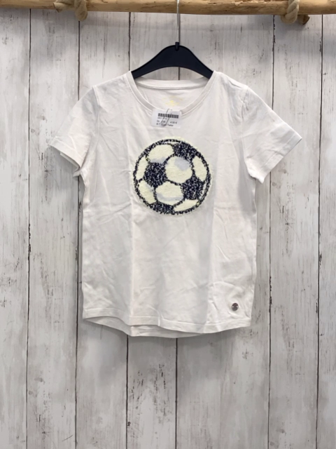 Tom Tailor  T-Shirt  Gr. 128  weiß Pailettenfußball
