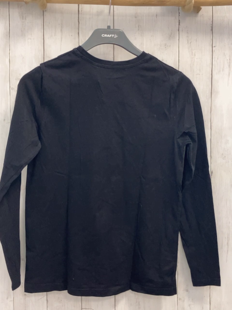   Langarmshirt  Gr. 158/164  schwraz wieß graues Quadrat mit Schrift 