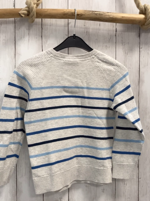 Paw Patrol  Pullover  Gr. 116  hellgrau blau hellblau schwarze Striefen Paw Patrol Aufnäher 