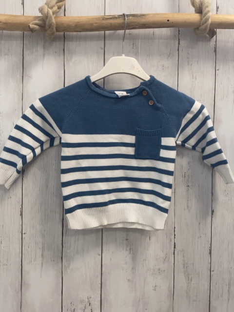 Alana  Pullover  Gr. 80  weiß blaue Streifen Strick 