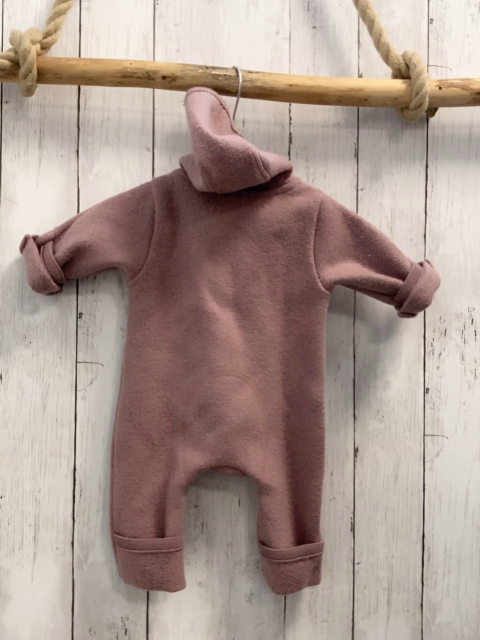 Hess Natur  Walkoverall Gr. 50/56  altrosa Kapuze 100 % Schurwolle 