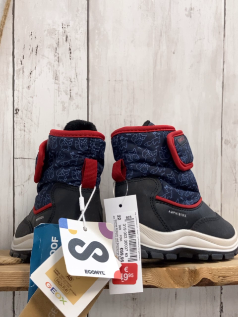 neu Geox  Gummistiefel Gr. 22  dunkelgrau blau hellblaue Waschbären roter Bund gefüttert NP 69,95 € reduziert auf 49,95 € 