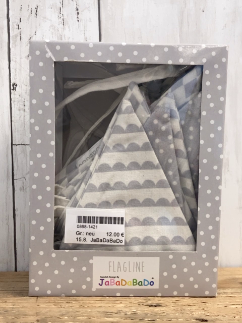 JaBaDaBaDo Stoffgirlande  weiß graue Dreiecke NP 24,95 € 