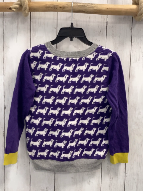 Mini Boden  Pullover  Gr. 110  lila weiße Hunde grau ocker Bund Strick 