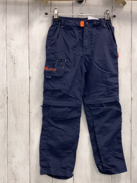Trollkids  Funktionshose  Gr. 116  blau Beine abtrennbar Bund verstellbar  orange Schrift 