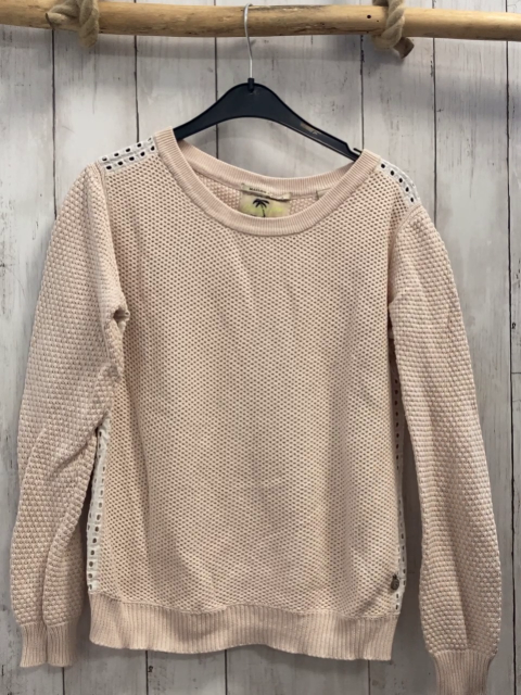 Maison Scotch  Pullover  Gr. 152  rosa Struktur + weißes Band mit Lochmuster 